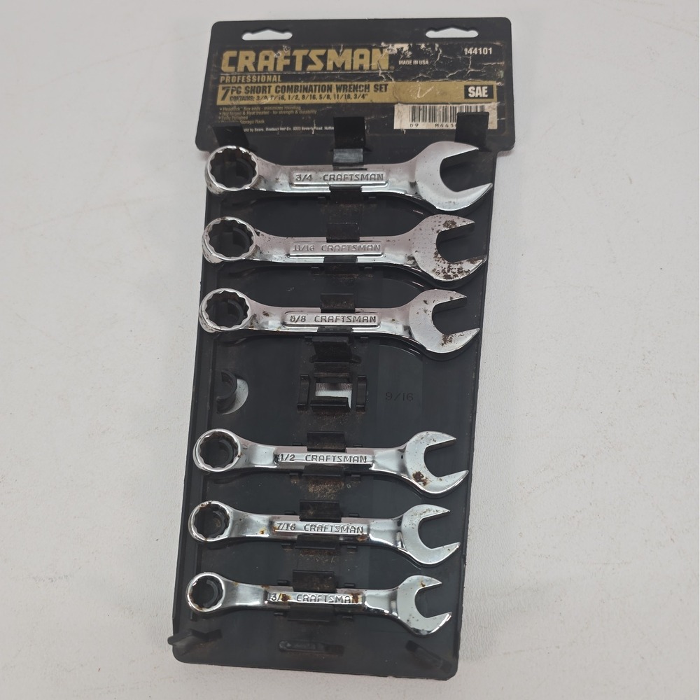 Sears Craftsman USA K Series Stubby Wrenches 6Pc SAE 44101 Missing 9/16 Wrench